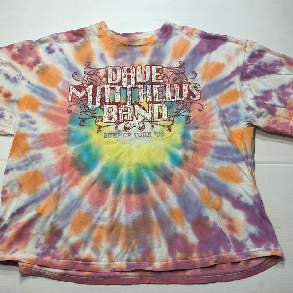 Dave Matthews Band T Shirt Sz L Tie Dye 2008 Music Summer Tour Y2K